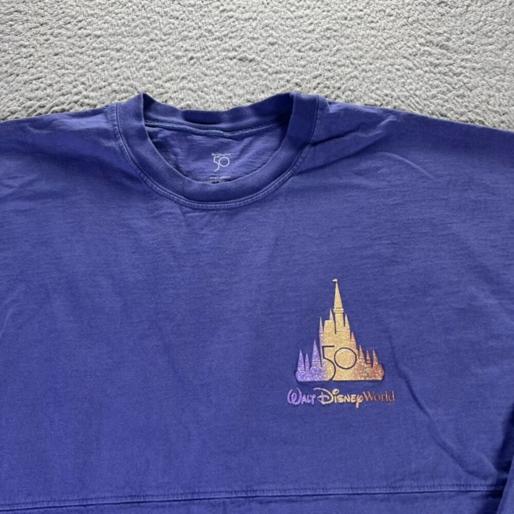 Disney Spirit Jersey Adult XL Purple Walt Disney Wolrd 50th Anniversary Castle - Picture 3 of 10